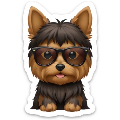 Yorkshire terrier with sunglasses  sticker