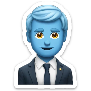 Macron met un bras tendu devant sa tête sticker