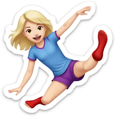 girl kicking feet with tongue out sticker