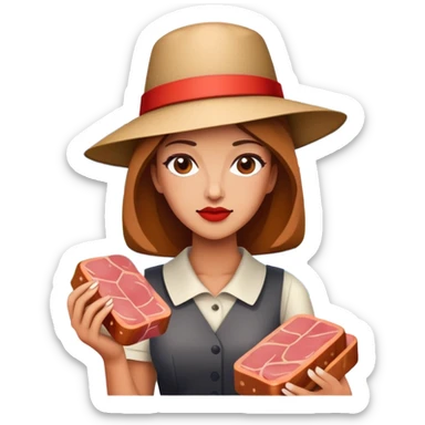 picasso cubist art woman with SPAM MEAT Landscape  sticker
