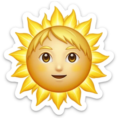 A large, bright sun, with an intense yellow center and golden rays all around, illuminated and vibrant.
Prompt: “A radiant golden sun, with long, bright rays all around, an intense yellow center, sticker