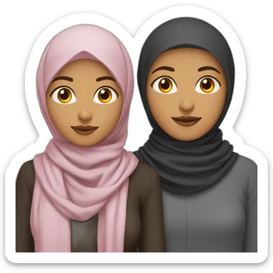 Couple hijab woman sticker