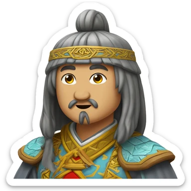 Genghis Khan sends an air kiss and hearts sticker