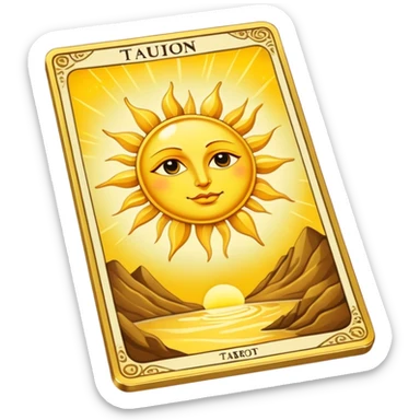tarot cards sun sticker