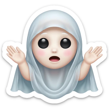 Okay those are wonderful, now make the ghost cover his eyes with cute little hands. Make sure the blush and the cuteness is retained sticker