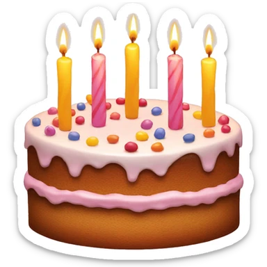 Birthday cake with 3 candles sticker