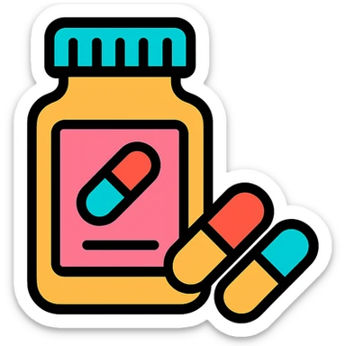 medication icon, simple, clear, modern icon style, suitable for app or website sticker