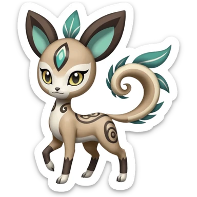 Tribal Painted Asian Graceful Gorgeous Meloetta-WereGarurumon-Trico-Pokémon-Fakémon-fusion-hybrid-creature sticker