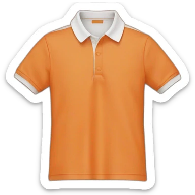 Polo shirt orange and white sticker