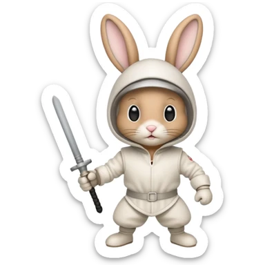 a fencing bunny sticker