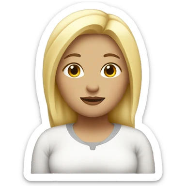 really fat blonde person sticker