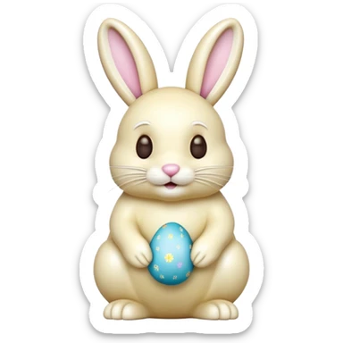 Easter bunny white chocolate sticker