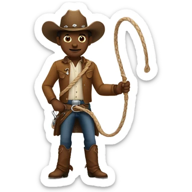 cowboy with a whip sticker