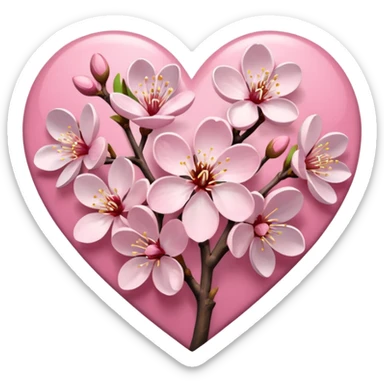 Vangogh almond blossom in a heart sticker