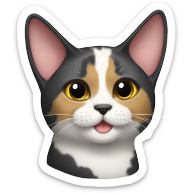 Tricolor fold-eared cat sticker