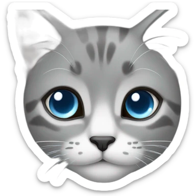 gray female cat blue eyes sticker