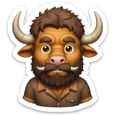 bearded buffalo with shirt sticker