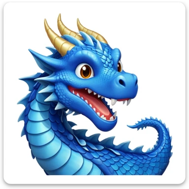 Blue dragon smiling sticker