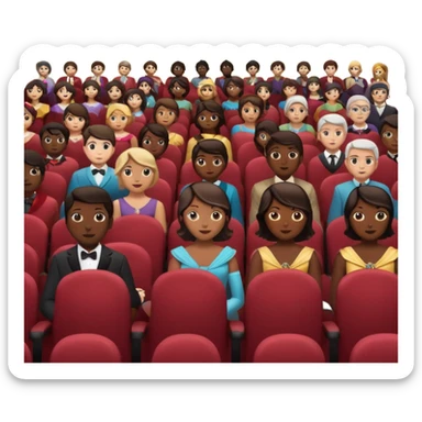 audience silhouettes with one person highlighted sticker