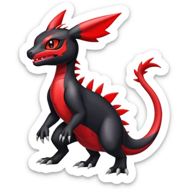 Cute Shiny Guilmon-Quilava-Salandit-Umbreon-Fakémon-hybrid-creature (full body)  sticker