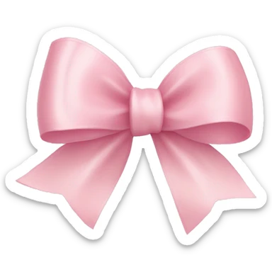 light pink ribbon bow sticker