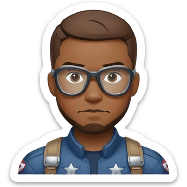 sam wilson with crew cut hair, side-whiskers, and wear safety glasses from  from captain america: civil war sticker