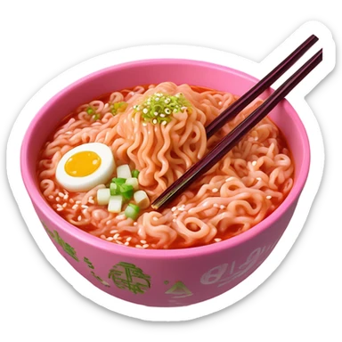 Pink  buldak ramen sticker