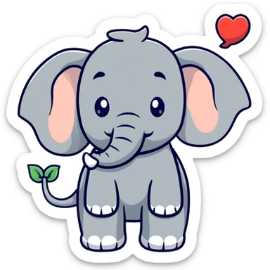 Elephant blowing a kiss sticker