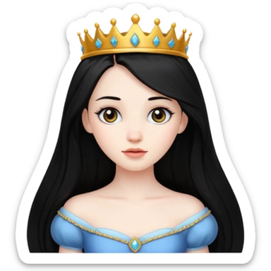 Black long hair princess  sticker