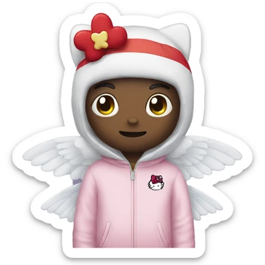 Boy x hello kitty x fly sticker