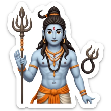 Lord shiva with trishul sticker