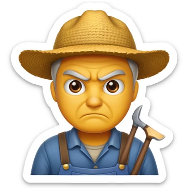 angry farmer  sticker