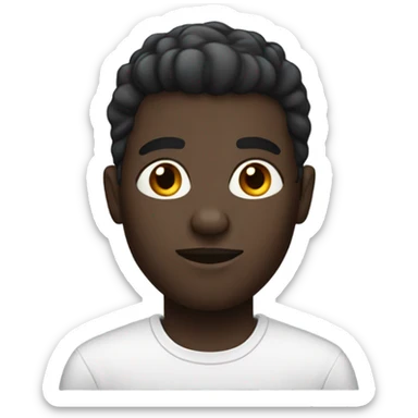 A black man darkskin man with a taper fade sticker