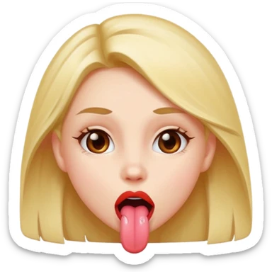 Girl with her tongue out  sticker
