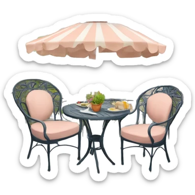 Terrasse Parisienne typique avec deux chaises et une table sticker