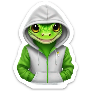 Gecko wearing a nike hoodie  sticker