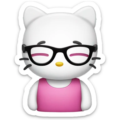 hello kitty with glasses on sticker