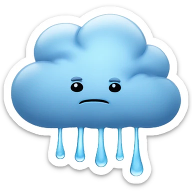 Sad rain cloud sticker