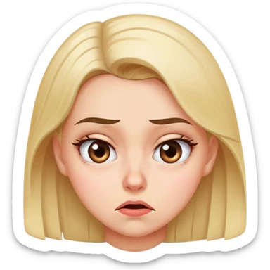 Girl rolling her eyes with a disgusted expression  sticker