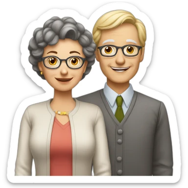 Classmates Reunion with older lady teacher sticker