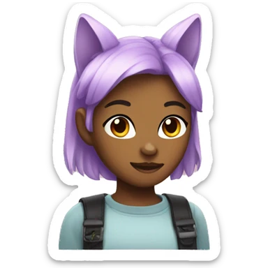 IOS inspired femboy emoji with cat ears sticker