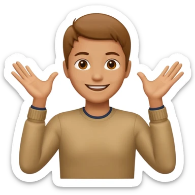 A person with the arms opened sticker