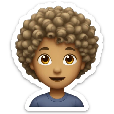 Kid with curly hair sticker