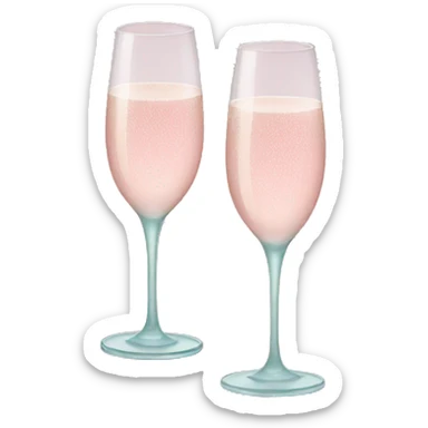 glasses with pastel pink champagne sticker