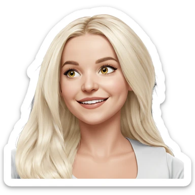 blonde girl smiling portrait sticker