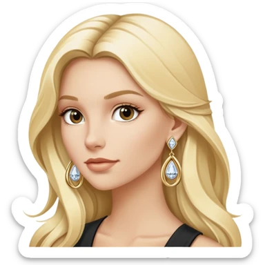 blonde girl long hair wearing david yurman earrings sticker