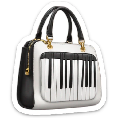 Purse with piano keys sticker