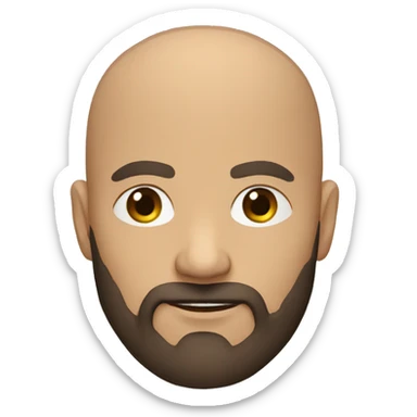 bald human rogue with brown beard  sticker