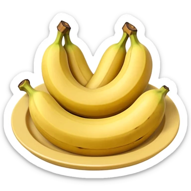 Panquecas em um prato redondo com rodelas de banana, em forma de emoji sticker