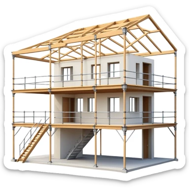 modern house under construction sticker